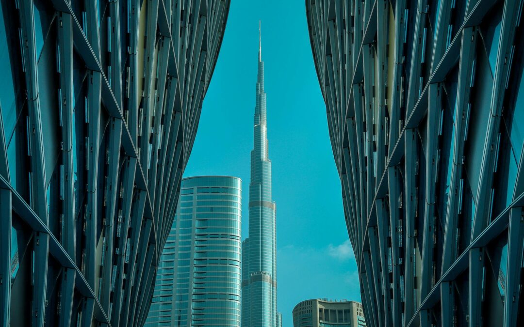 Burj Khalifa soars above the city skyline, its gleaming facade reflecting the sunlight